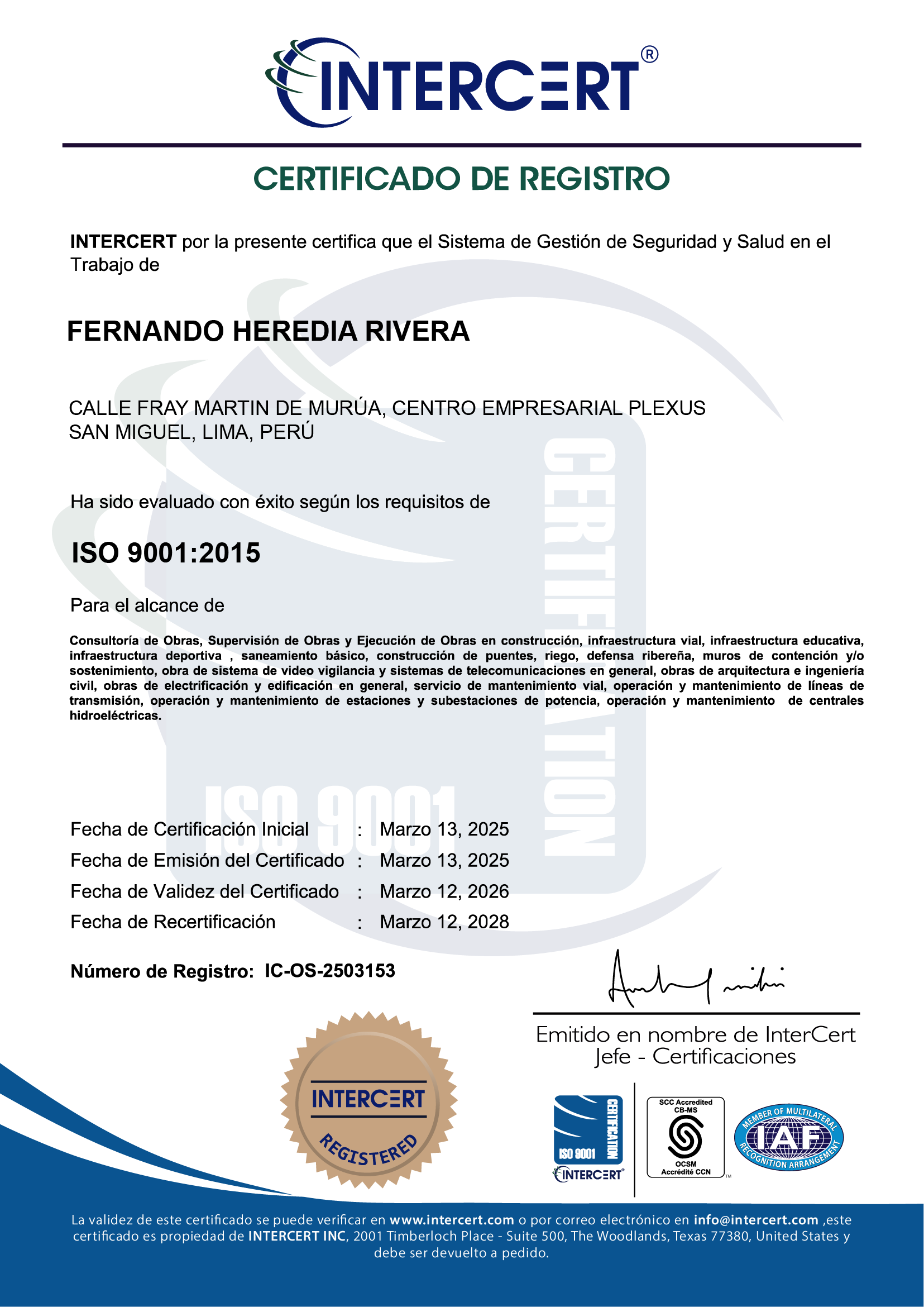 Certificate 9001